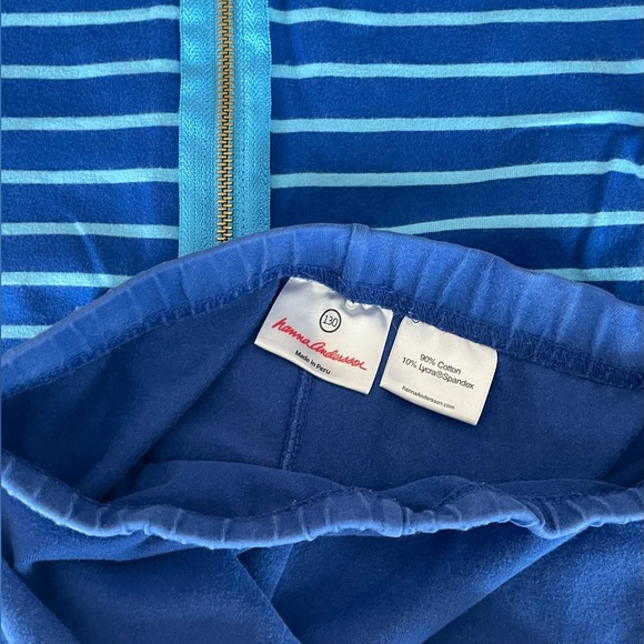 Hanna Andersson size 130 (US 8) Girls Outfit. Blue Long Sleeves & Leggings. - Picture 4 of 4